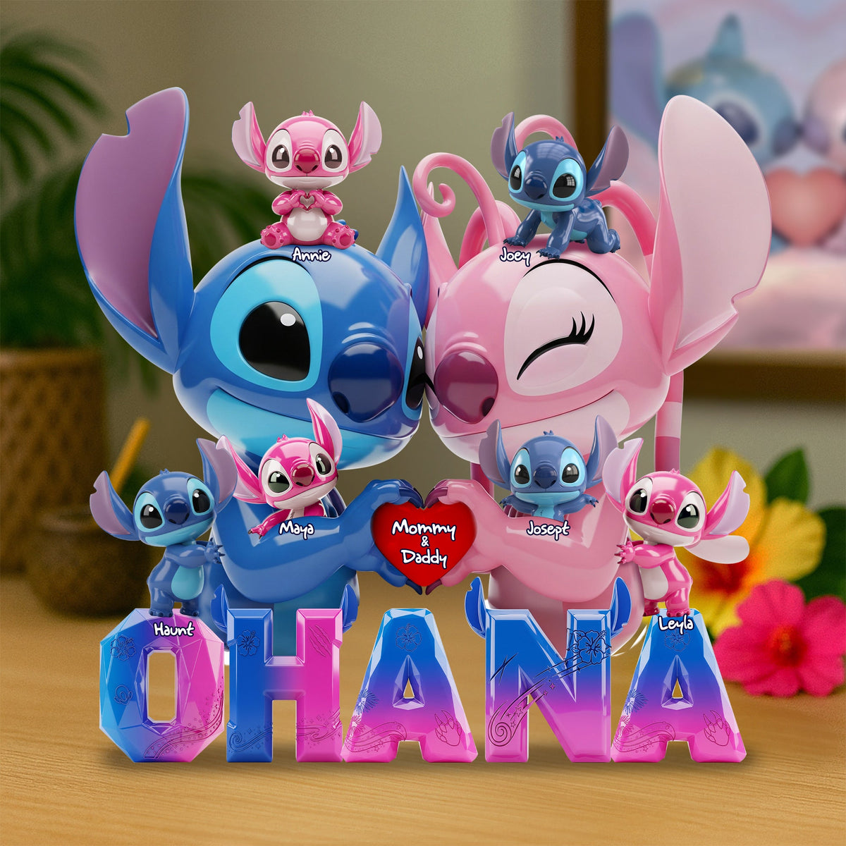 Tropical Aliens Family Acrylic Plaque - Personalized Gift For Family 01OHLU210525-Homacus