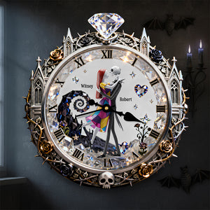 Spooky Couple Wall Clock - Personalized Gifts For Couple 1 Layer Acrylic Hanging Wall Clock 03PADT261225-Homacus