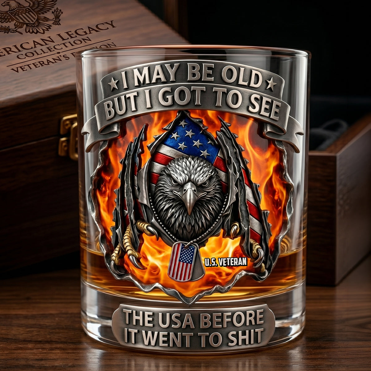 Eagle Sharp Claw Round Glass, Personalized Gifts For Veteran 03qhtn160626-Homacus