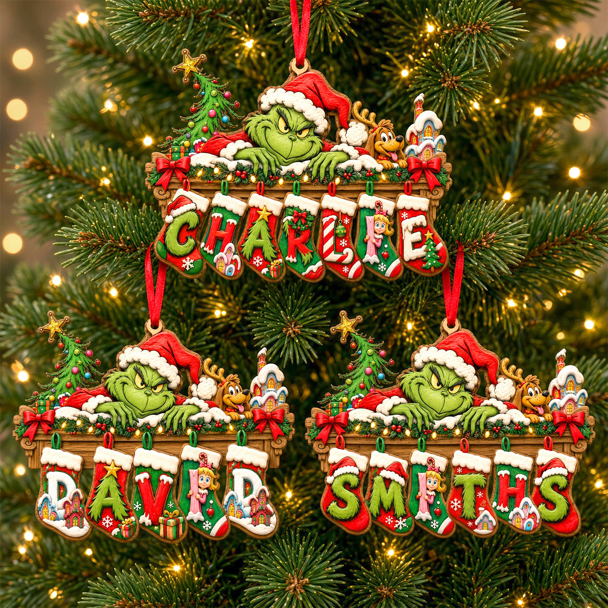 Name Art Alphabet Stocking Ornament, Personalized Gifts 01QHTN011026