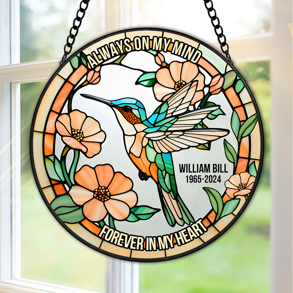 Personalized Heaven Hummingbird Suncatcher, In Loving Memory Of The Lost Loved One 03qhpu280225-Homacus
