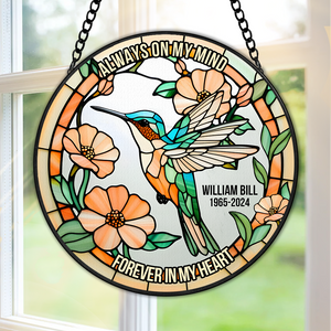 Personalized Heaven Hummingbird Suncatcher, In Loving Memory Of The Lost Loved One 03qhpu280225-Homacus