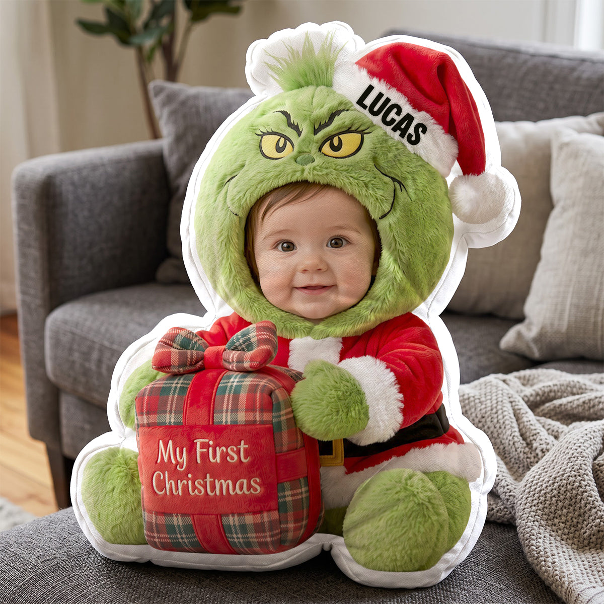 Baby First Christmas Lovely Mischief Pillow - Custom Photo Christmas Gifts For Kids 02pgtn141026-Homacus