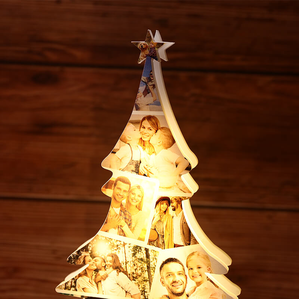 Custom Photo Gifts For Family Christmas Tree Shaped Light 41acxx280824-Homacus