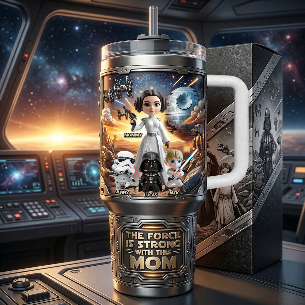 Strong Fantasy Mom 40oz Tumbler With Handle, Personalized Gifts For Mom 04qhtn160326-Homacus