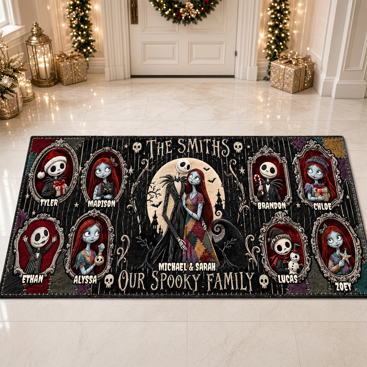 Cute Spooky Family Moments Runner Rug - Personalized Christmas Gifts For Family 06padt021026-Homacus