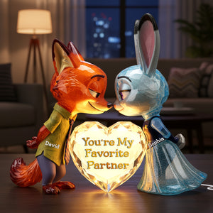 Cute Critter Couple Light Box - Personalized Gift For Couples 01NALU261125-Homacus