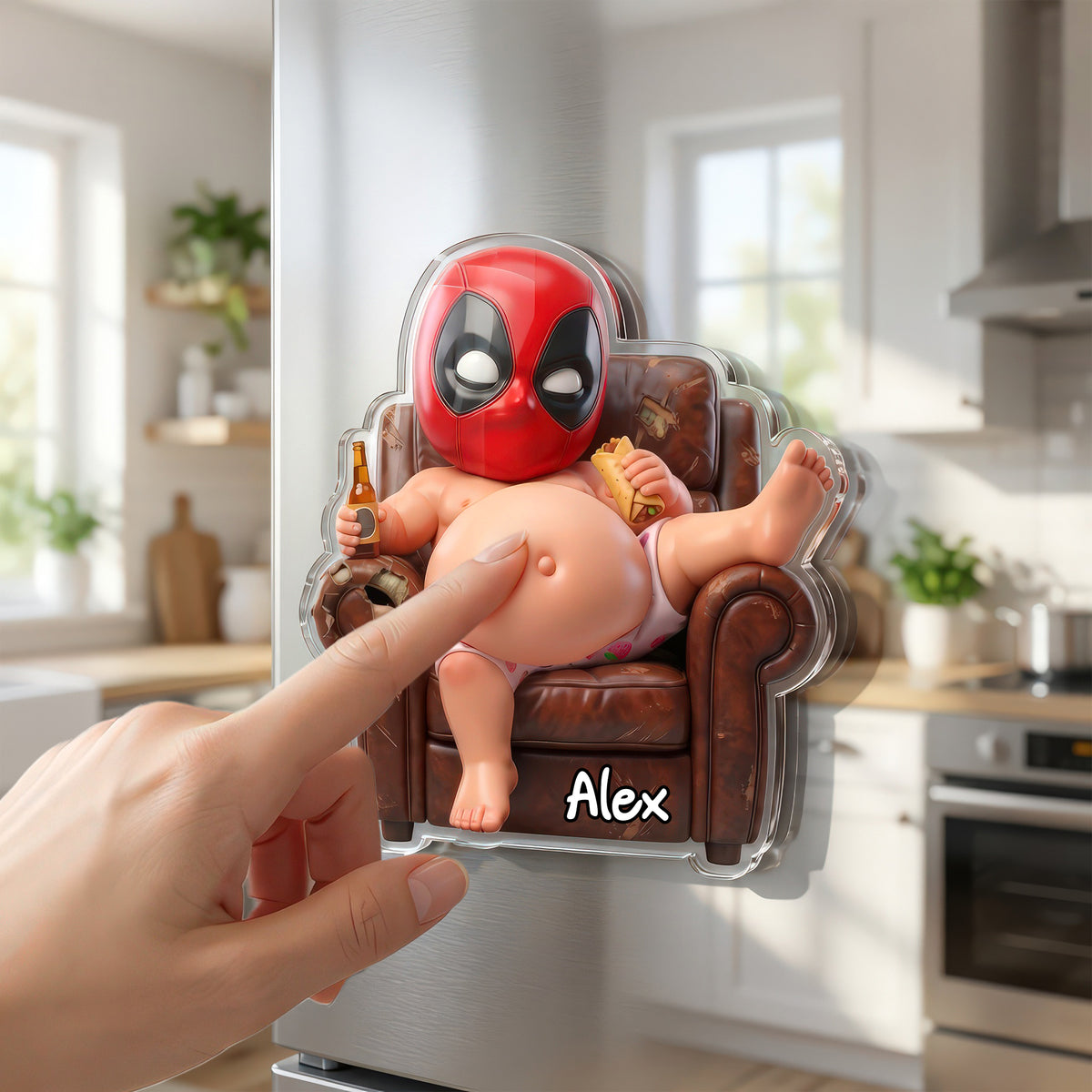 Big Belly Badass Anti-collision Acrylic Fridge Magnet - Personalized Gifts 02HUDH160626-Homacus