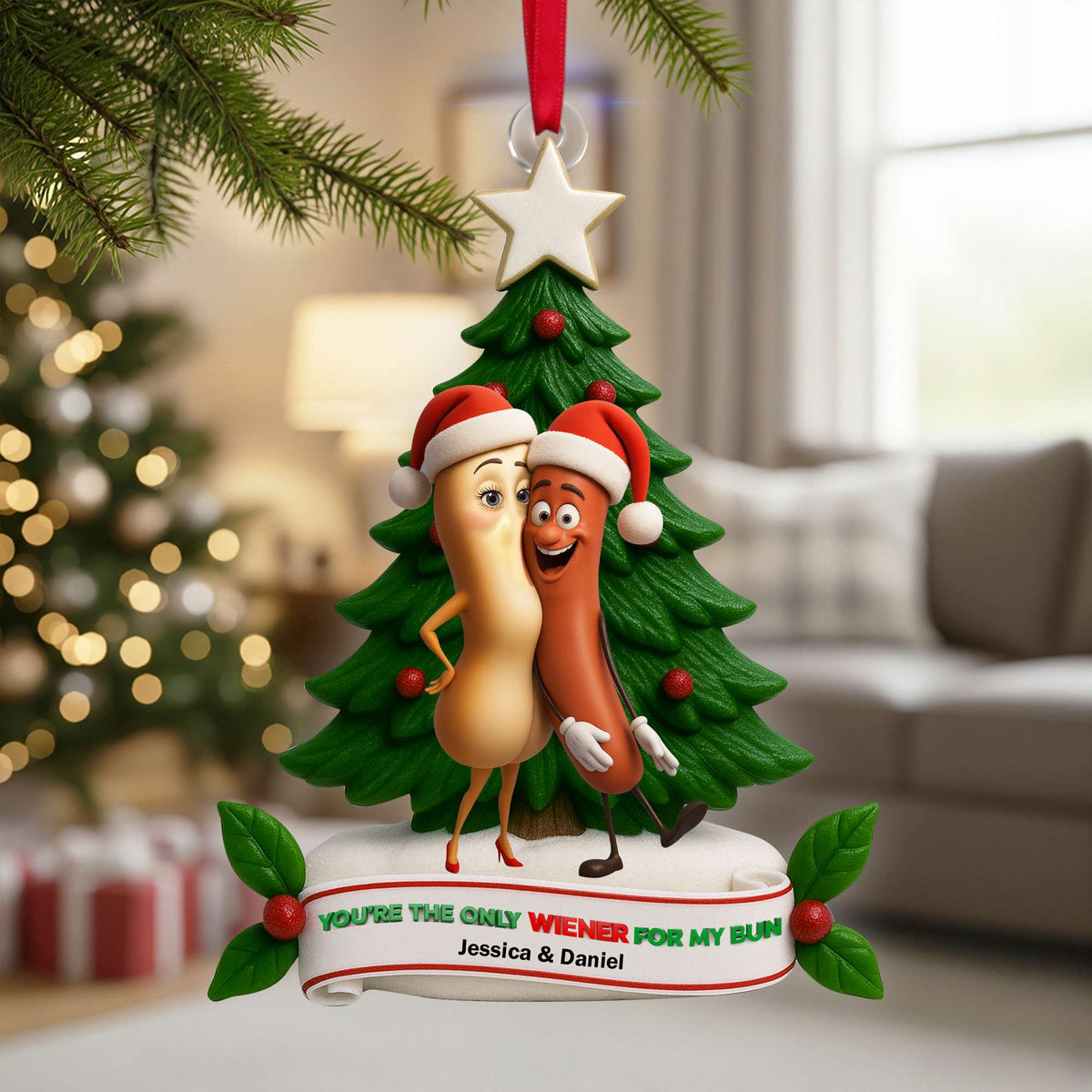 Cute Food Duo Ornament - Personalized Christmas Gifts For Couple 03OHLU040925-Homacus