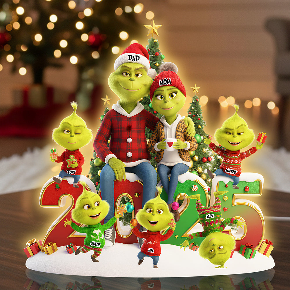 Naughty Green Monsters Acrylic Light Box Personalized Christmas Gifts For Family 04nadt051125-Homacus