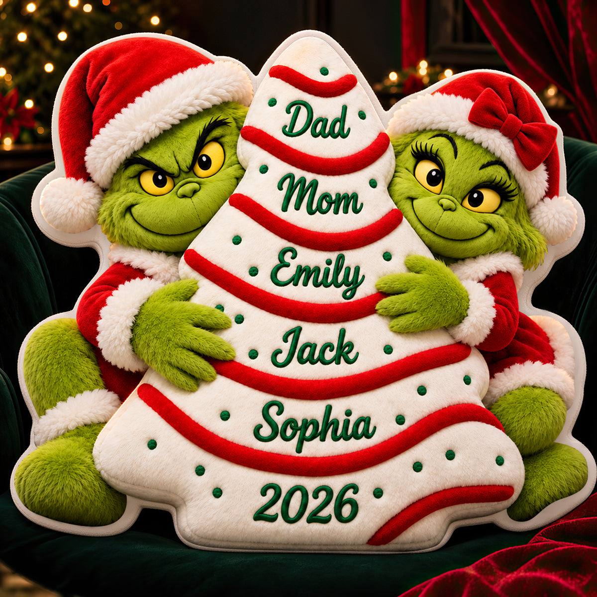 Family Christmas Tree Pillow - Personalized Gifts For Family 05nadt161026-Homacus