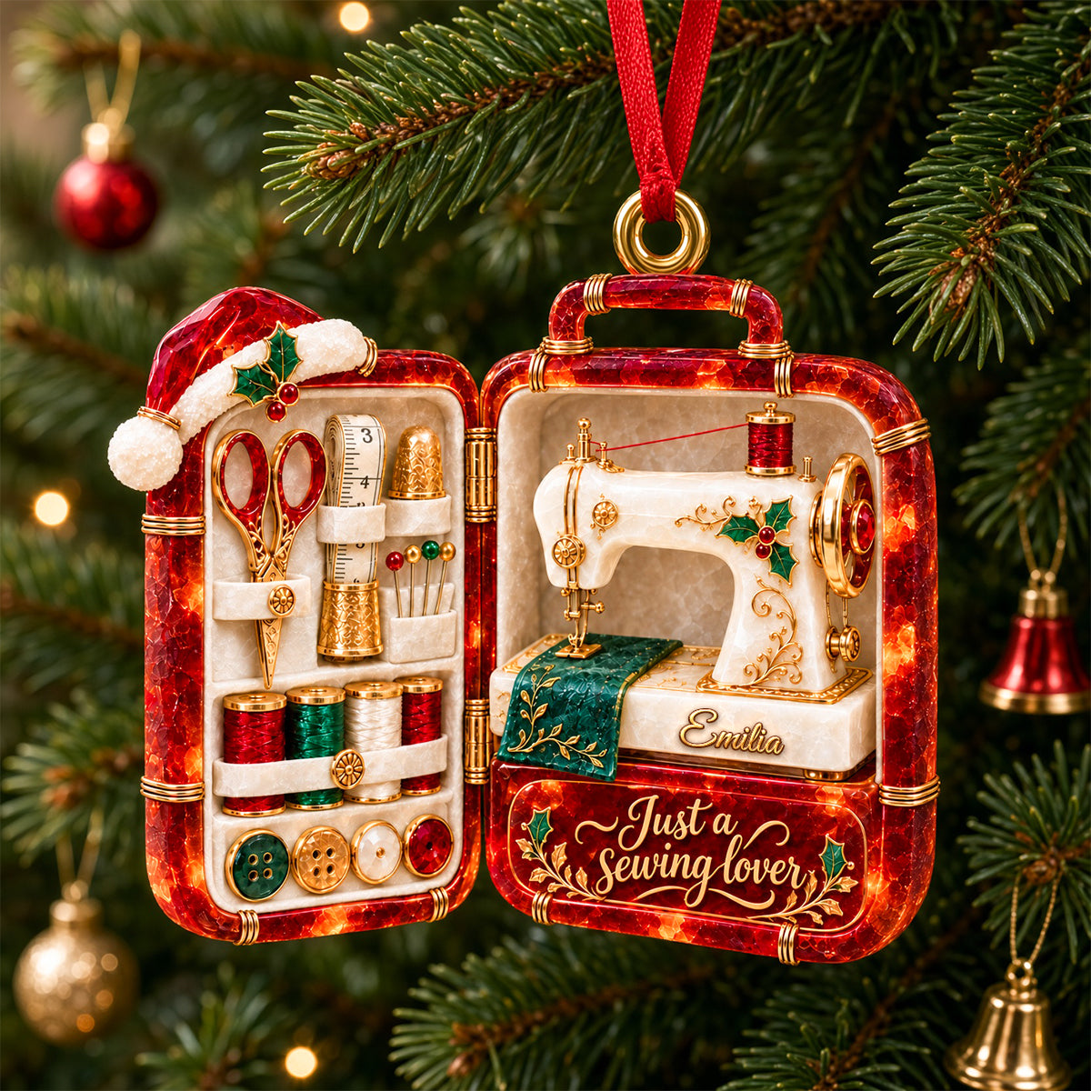 Christmas Sewing Case Acrylic Ornament - Personalized Gifts For Sewing Lovers 07todh121026-Homacus