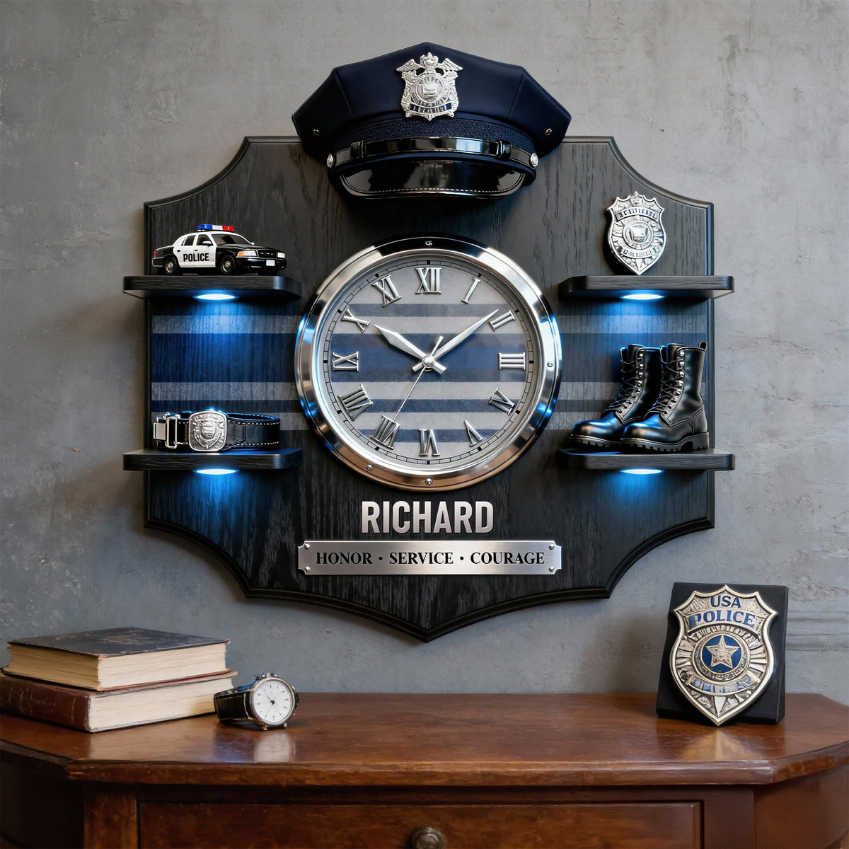 Police Appreciation Acrylic Clock – Personalized Gifts For Police Officers 01toqn271225-Homacus