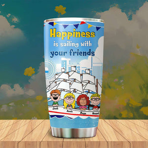 Personalized Gifts For Friends Tumbler 20oz Happiness Sailing 03XQLU100125HH-Homacus