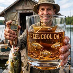 Fishing Cool Dad Round Glass Personalized Gifts For Dad 01NALU230526-Homacus