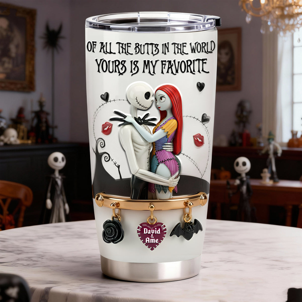 Playful Spooky Couple Tumbler - Personalized Gift For Couples 02NALU070126
