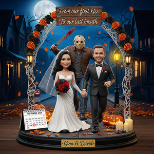 Custom Photo Plaque Personalized Funny Halloween Gifts For Newlywed Couple 03hytn140825-Homacus