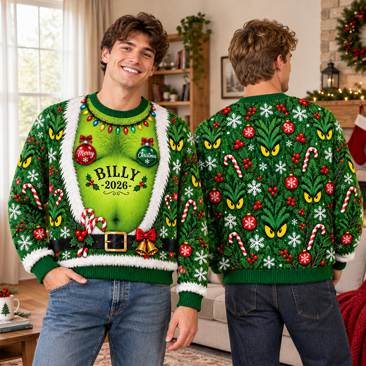 Naughty Christmas Monster 3D Sweatshirt- Personalized Gifts 05todh221026-Homacus