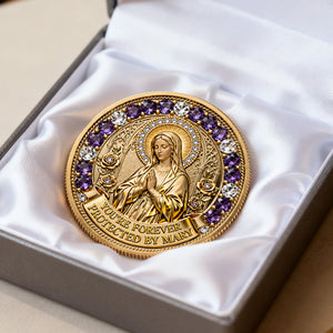 Protected By Mary - Personalized Gifts For Christian Printed Metal Coin 03NATN270226-Homacus