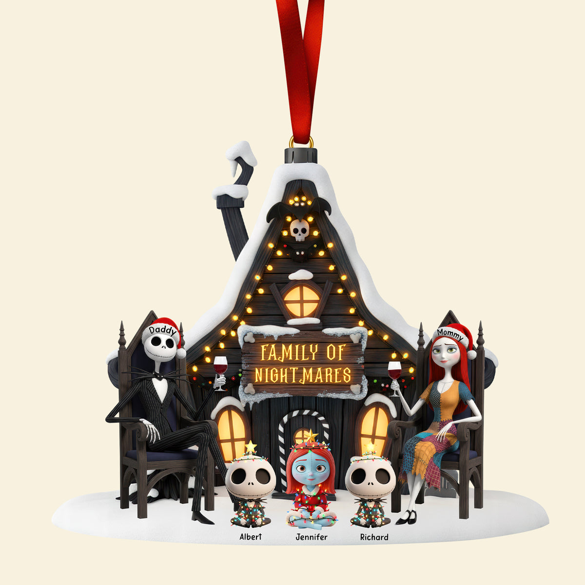 Spooky Family Christmas Ornament - Personalized Gifts For Family 03ohqn171025-Homacus