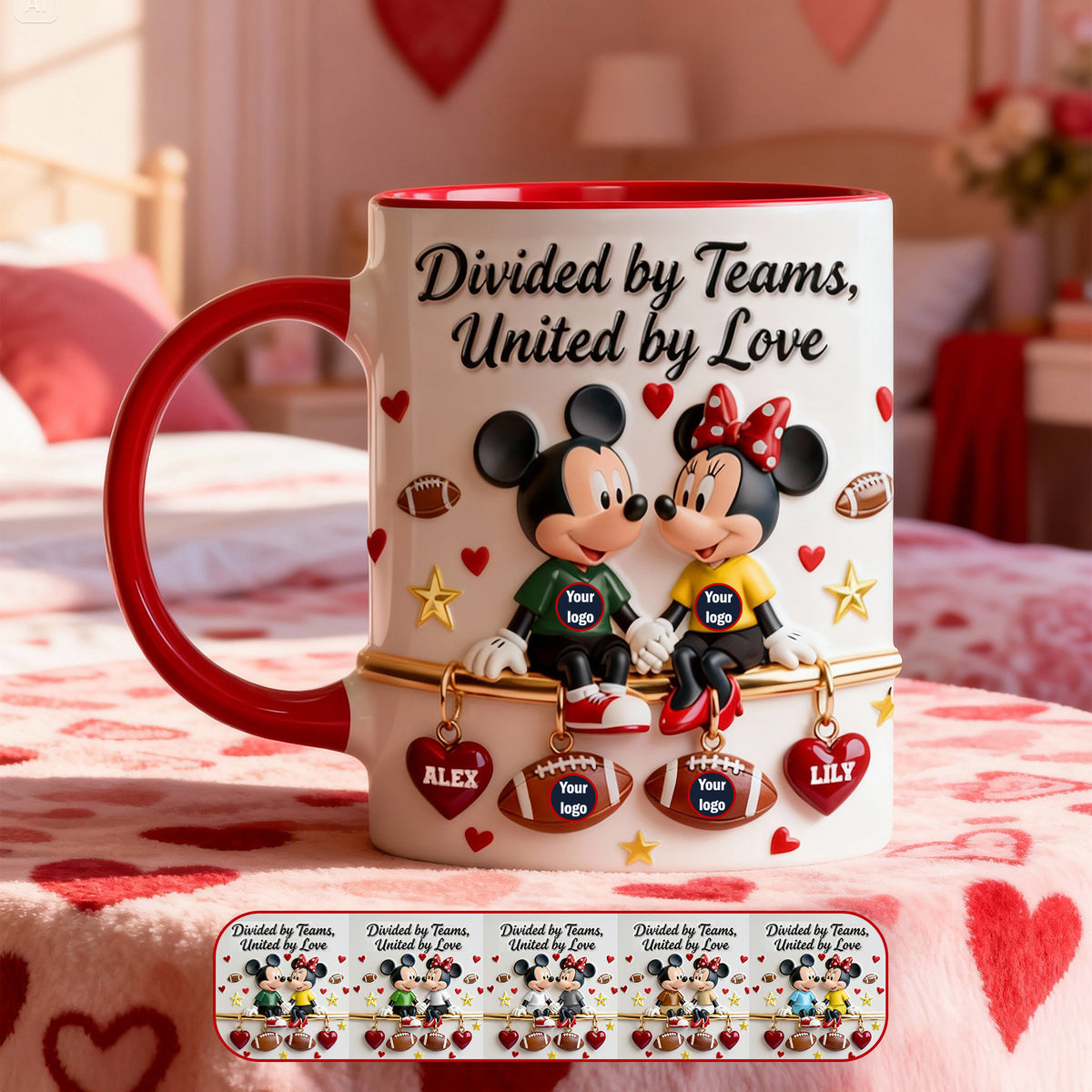 United By Love Coffee Accent Mug - Personalized Gift For Sporty Couples 01NAMG070126-Homacus