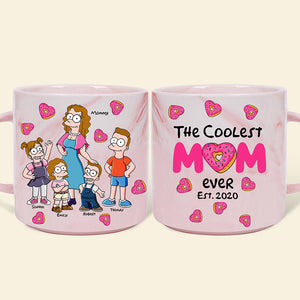The Coolest Mom Ever Marble Mug - Personalized Gifts For Mom 01KAQN030425PA-Homacus