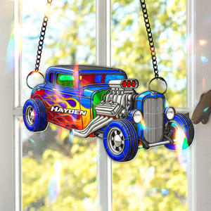 Vibrant Muscle Car Suncatcher - Personalized Christmas Gifts For Hot Rod Lovers 05OHLU060825-Homacus