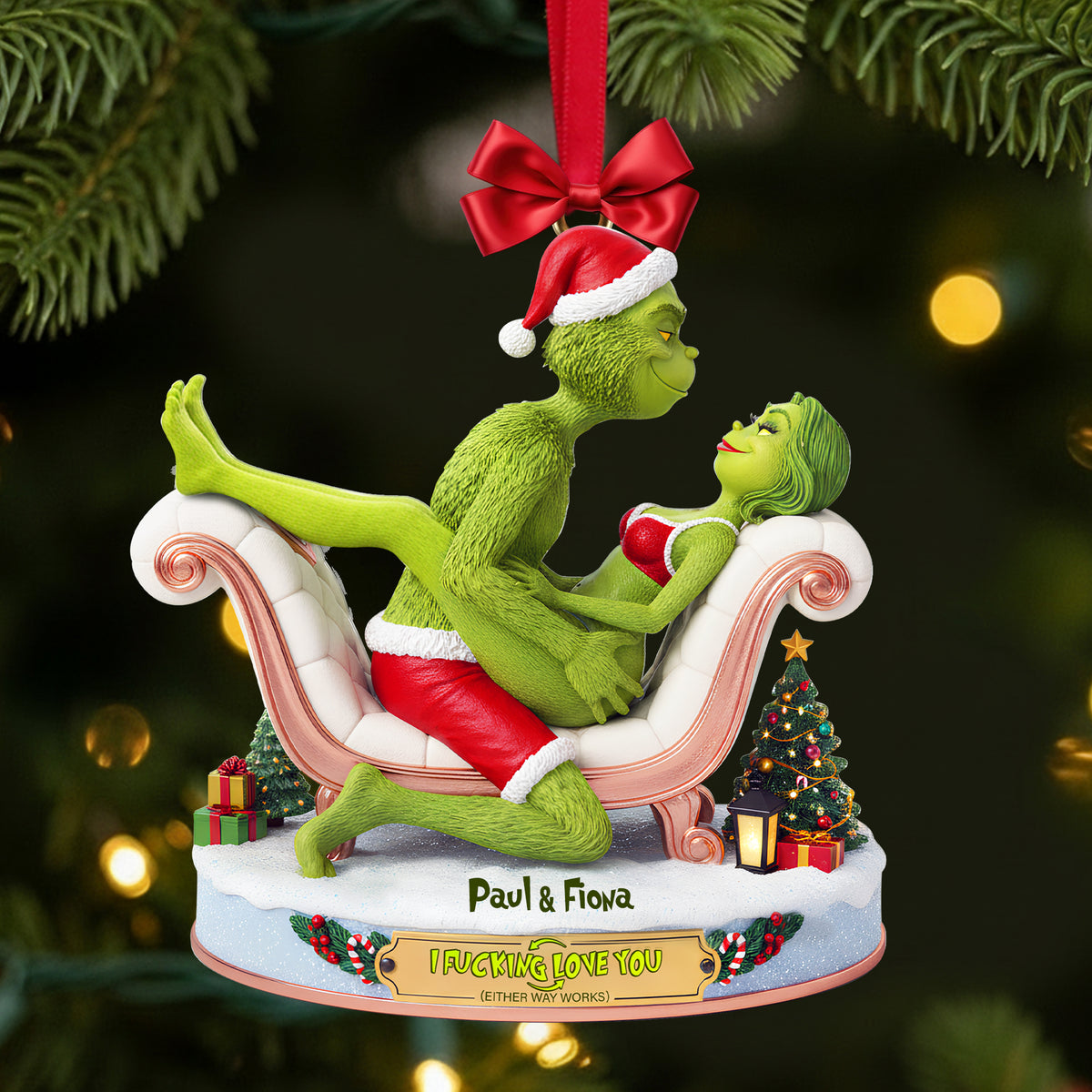 Naughty Green Couple Ornament - Personalized Gifts For Couples 01OHLU101025-Homacus