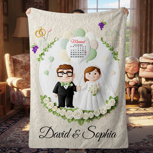 Romantic Couple Wedding Blanket Personalized Gifts For Couple 05OHDT250625-Homacus