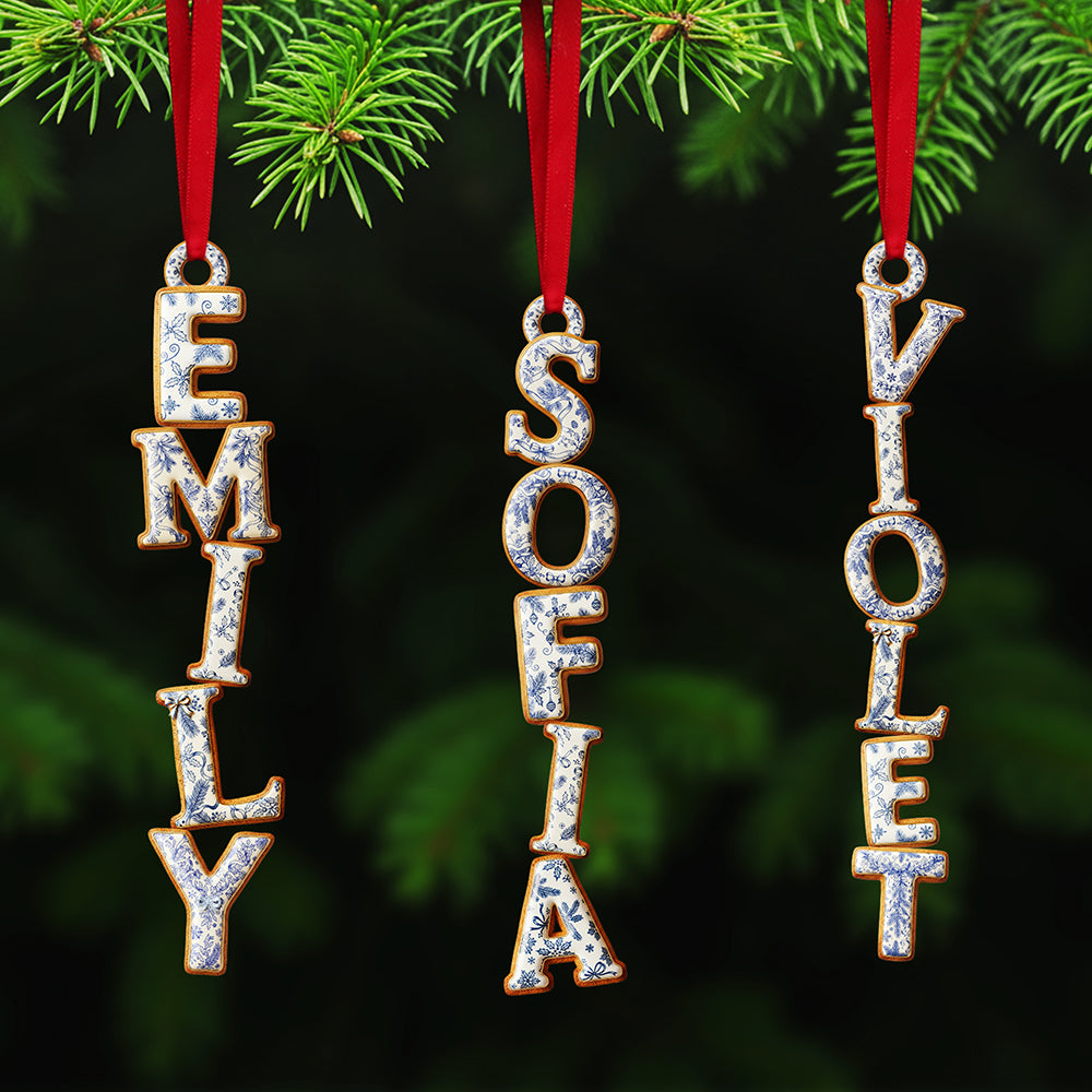 Toile de Jouy Gingerbread Alphabet Acrylic Ornament, Personalized Gifts For Christmas 03pgta251025-Homacus