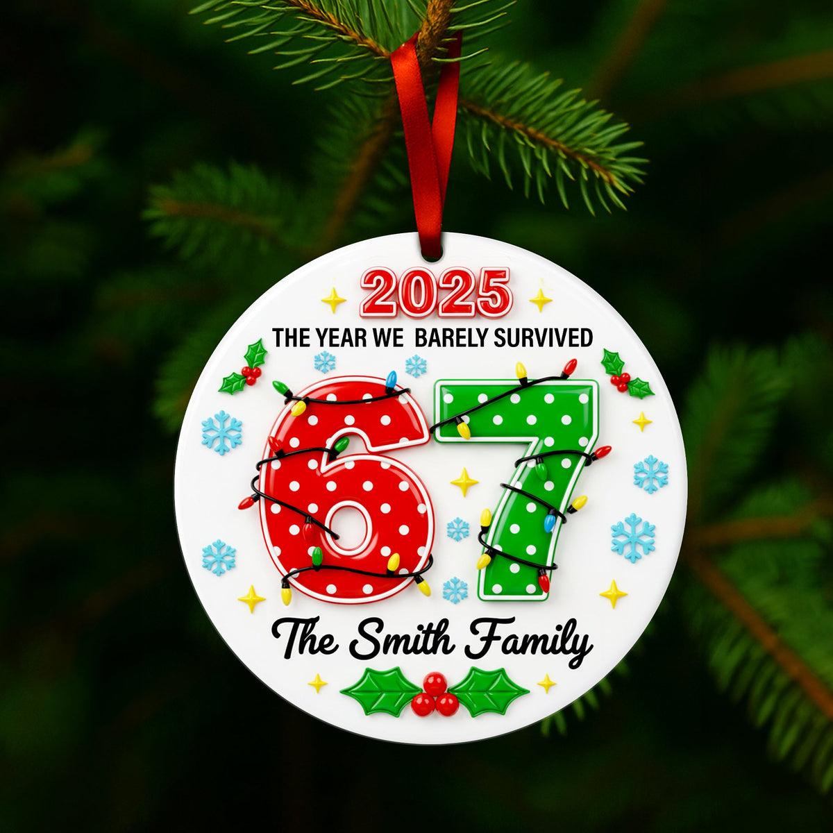 Family Survival Year Ceramic Ornament - Personalized Gift For Family 02HULU191125-Homacus