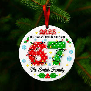 Family Survival Year Ceramic Ornament - Personalized Gift For Family 02HULU191125-Homacus
