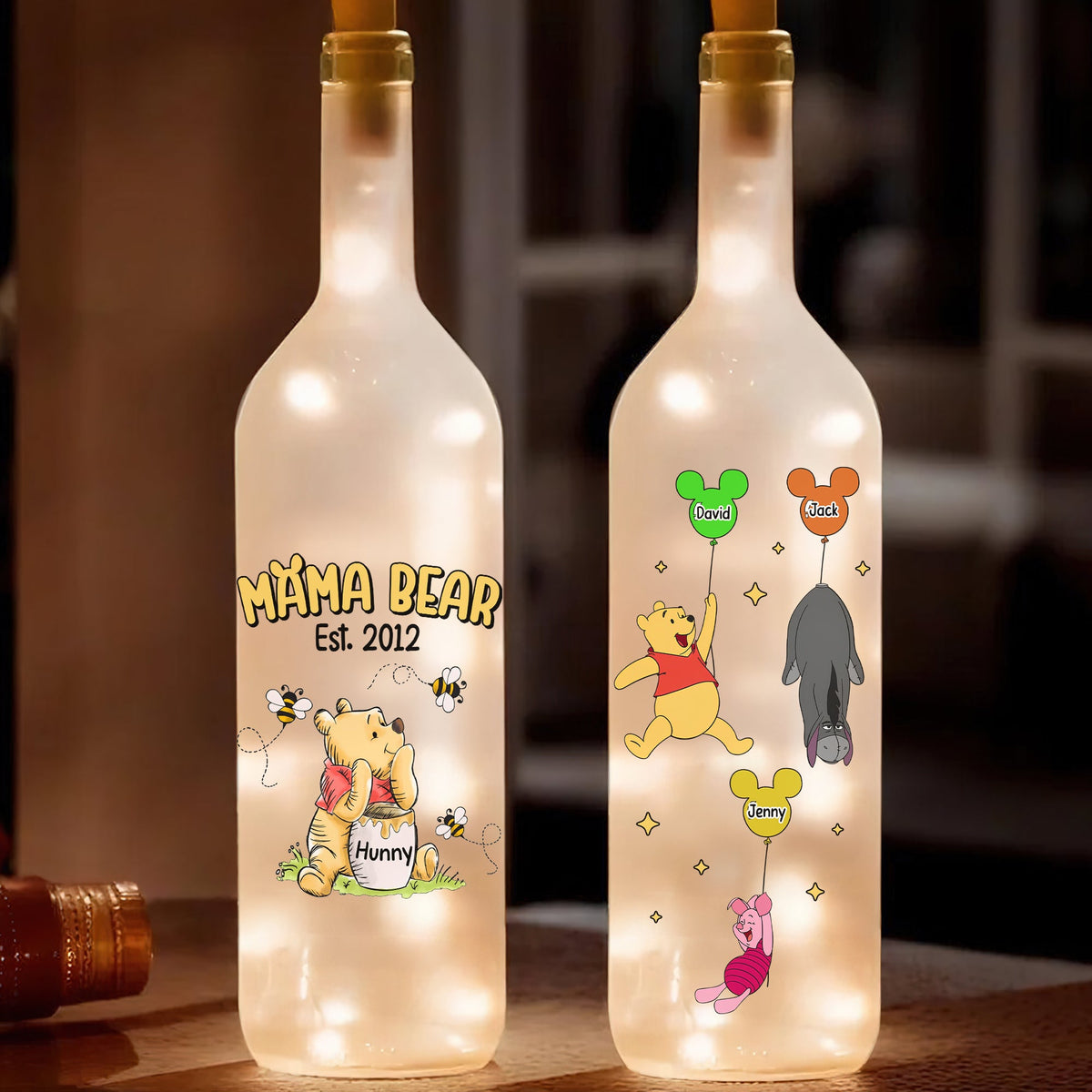 Mama Bear Bottle Lamp - Personalized Gifts For Mom 01hutn140225-Homacus
