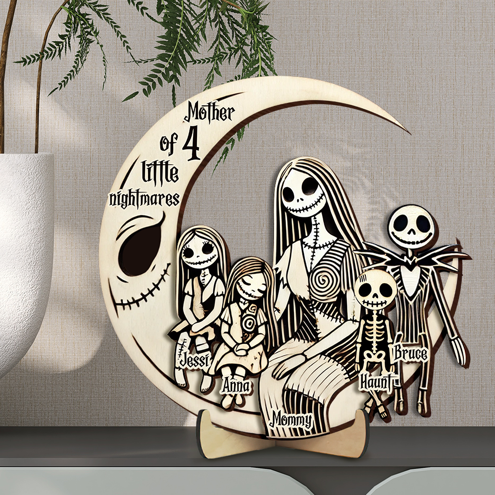 Nightmare Mom Wood Sign - Personalized Gifts For Mother 03TGLU010425-Homacus