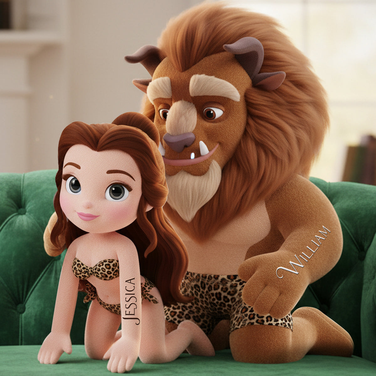 Leopard Style Couple Pillow - Personalized Gifts For Couple 08PGLU281125-Homacus