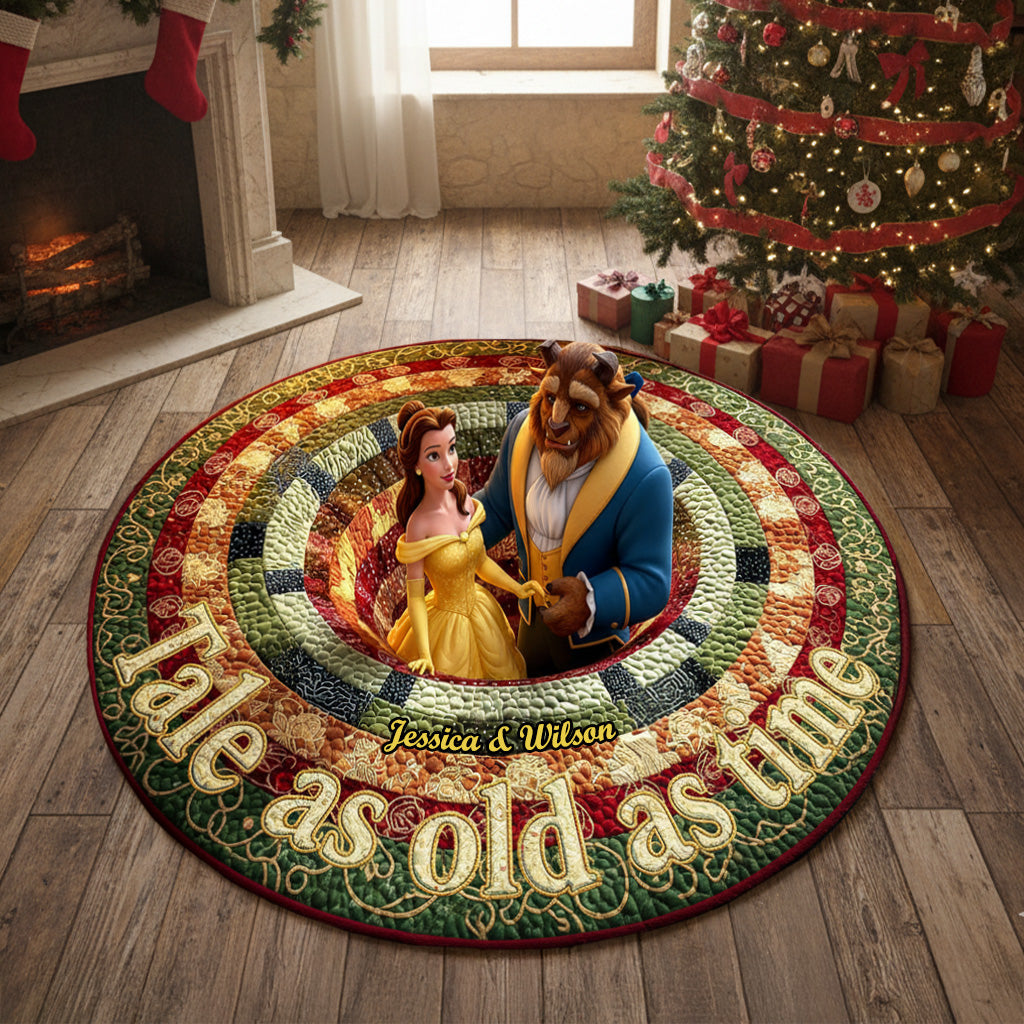 Couple Quilted Round Mat - Personalized Gifts For Couple 01TGMG300925-Homacus