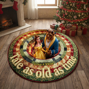 Couple Quilted Round Mat - Personalized Gifts For Couple 01TGMG300925-Homacus