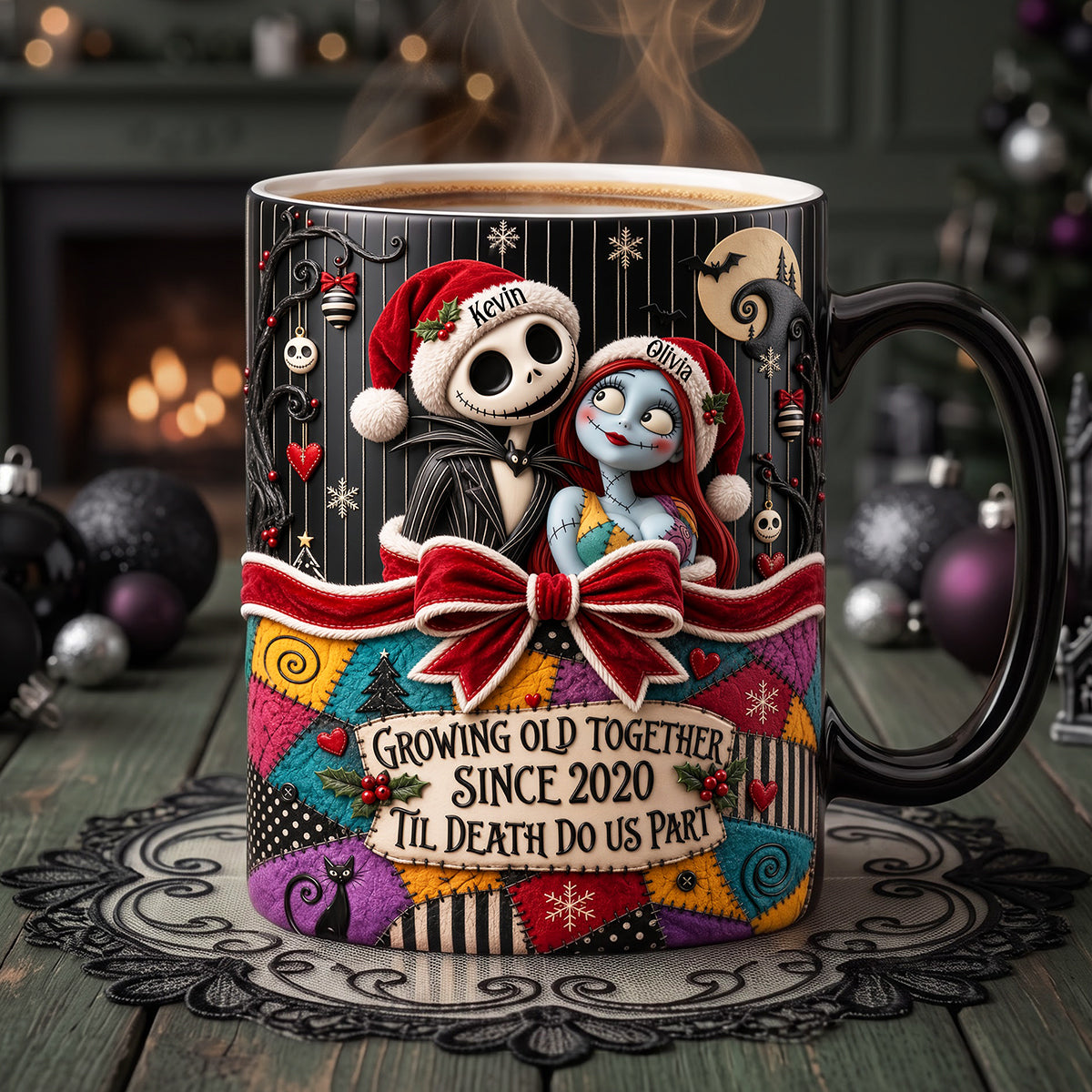 Christmas Gothic Couple Magic Ceramic Coffee Mug - Personalized Gifts 01pata180926