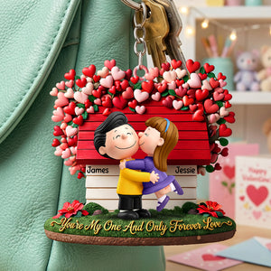 Lovely Kissing Couple Keychain - Personalized Gifts For Couple 02huta290126-Homacus