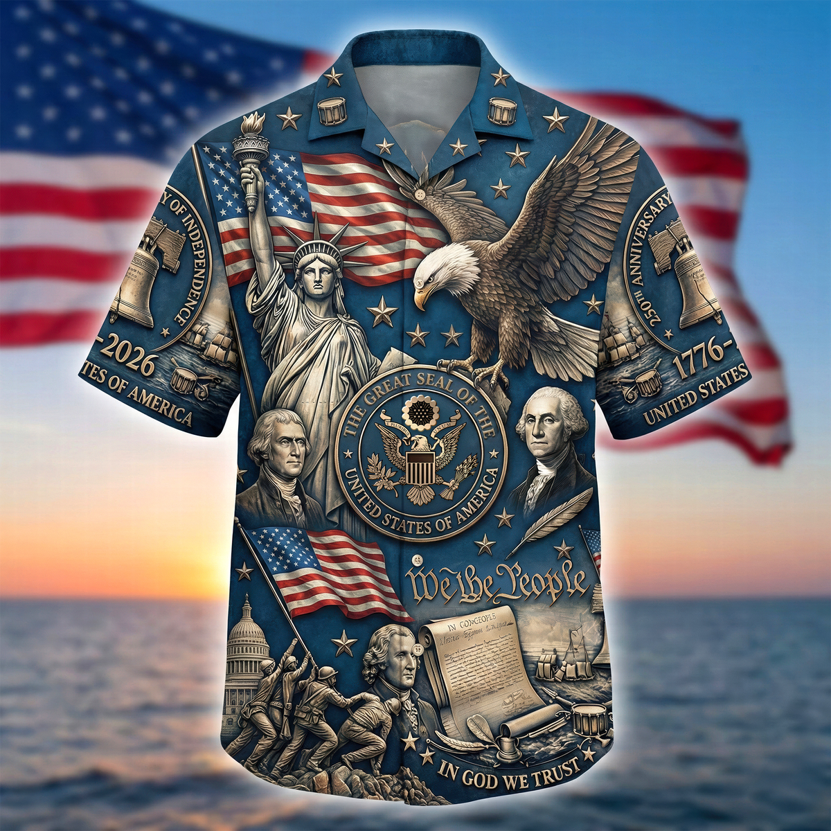 Proud American Anniversary Hawaiian Shirt – Personalized Gift for Patriots 03qhqn250226-Homacus