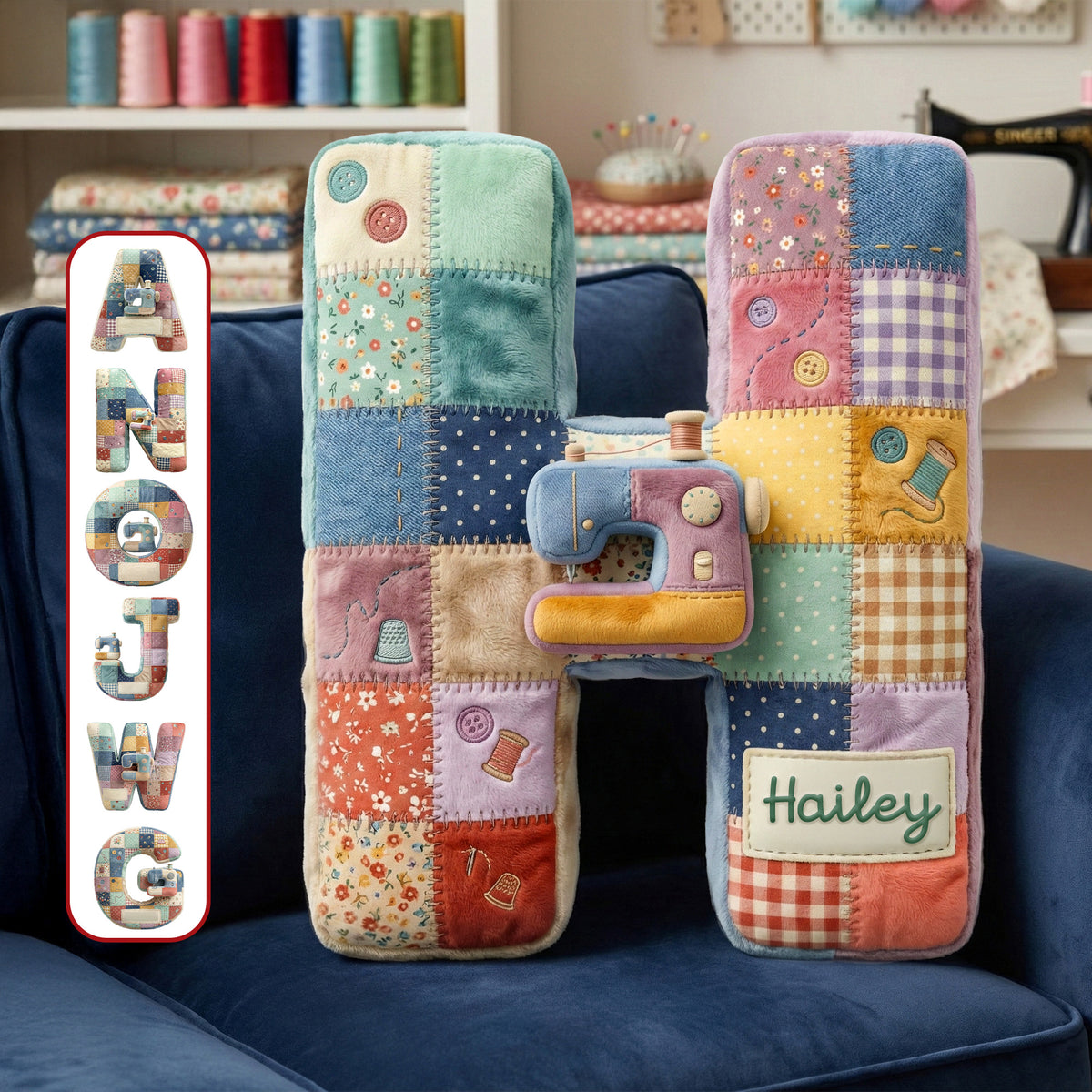 Sewing Alphabet Initial Letter Custom Shaped Pillow - Personalized Gifts For Sewing Lovers 02qhmg081225-Homacus