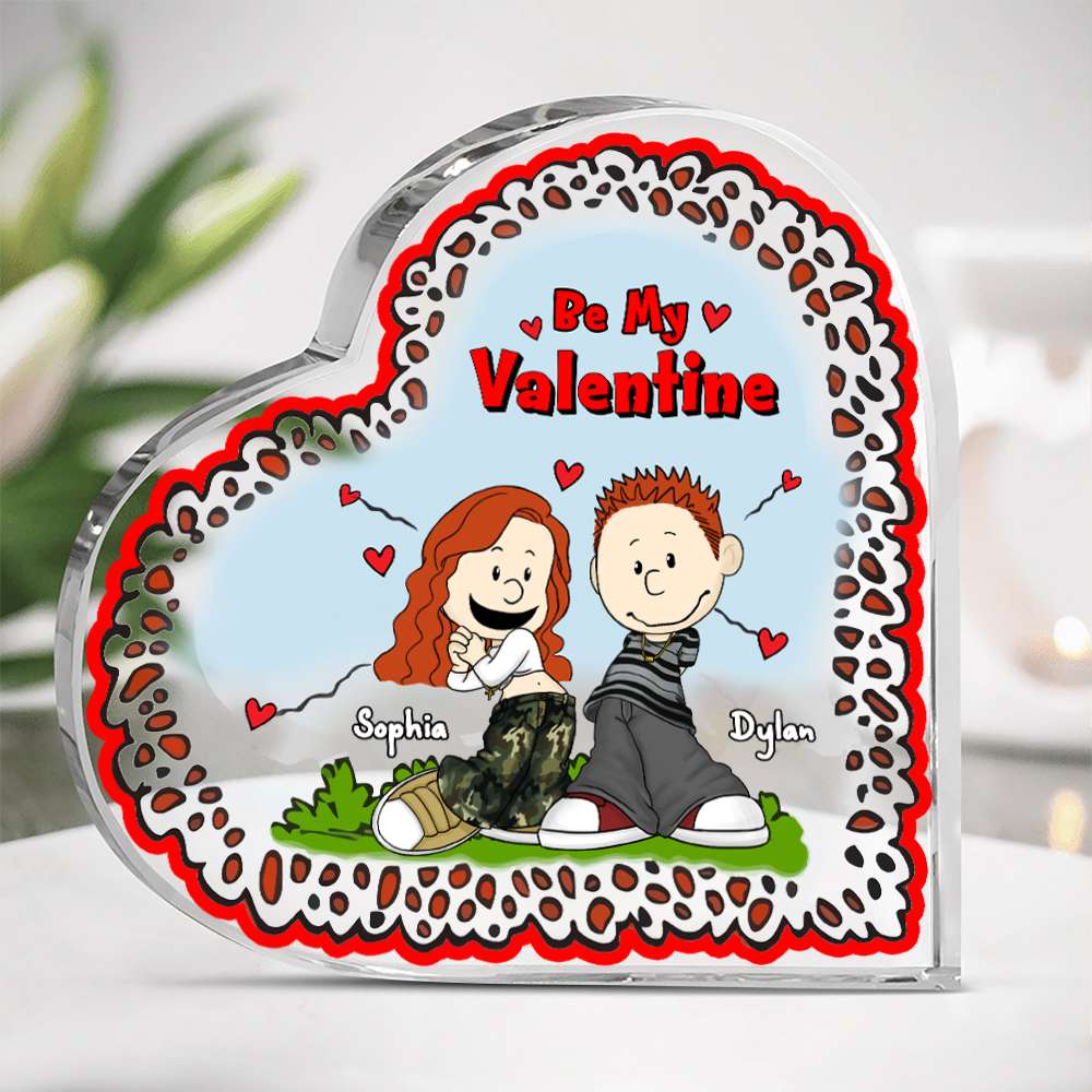 Personalized Gifts For Couples Valentine Heart Plaque Y2K Style Couples 05KALU060125HG-Homacus