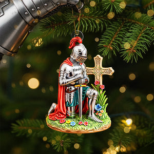 Kneeing Knight Ornament - Personalized Gifts For Christians 05huta300825-Homacus