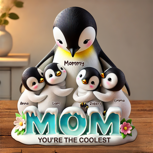 Penguin Plaque - Personalized Gifts For Mom 02hupu180425-Homacus