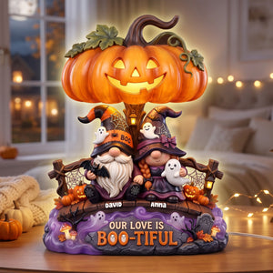 Our Love Is Boo-tiful Gnome Couple Acrylic Light Box - Personalized Gifts 03toqn300726-Homacus