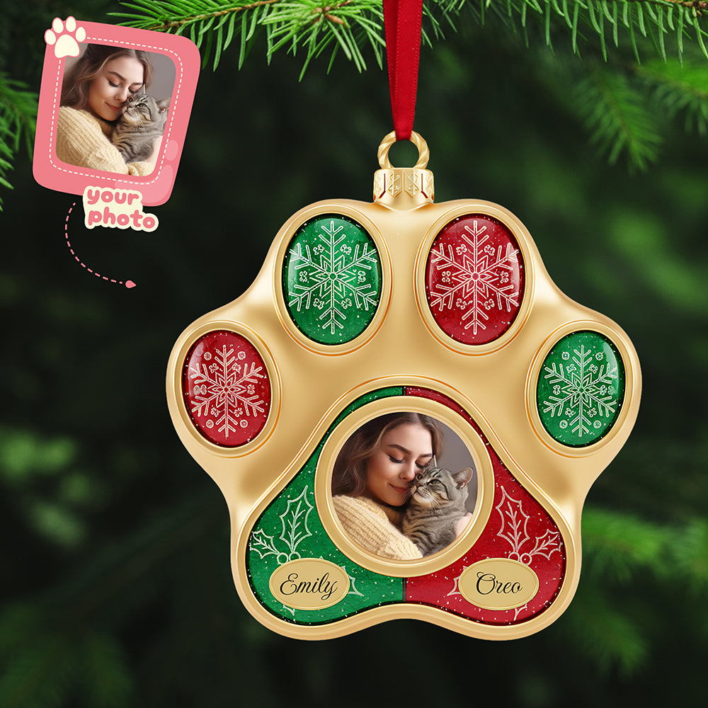 Personalized Gifts For Cat Lovers, Cat Paw Shape Acrylic Christmas Ornament 03kita141025-Homacus
