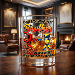 Brotherhood 11oz Round Glass - Personalized Gifts For Brothers Glass 01NADH110626-Homacus