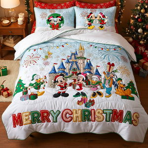 A Very Merry Christmas Quilt Bed Set, Personalized Christmas Gift 04qhtn241025-Homacus