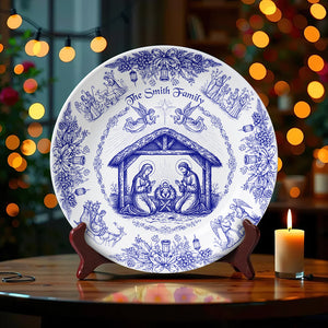Personalized Christmas Gifts For Christian Family Ceramic Round Plate 01paqn260925-Homacus