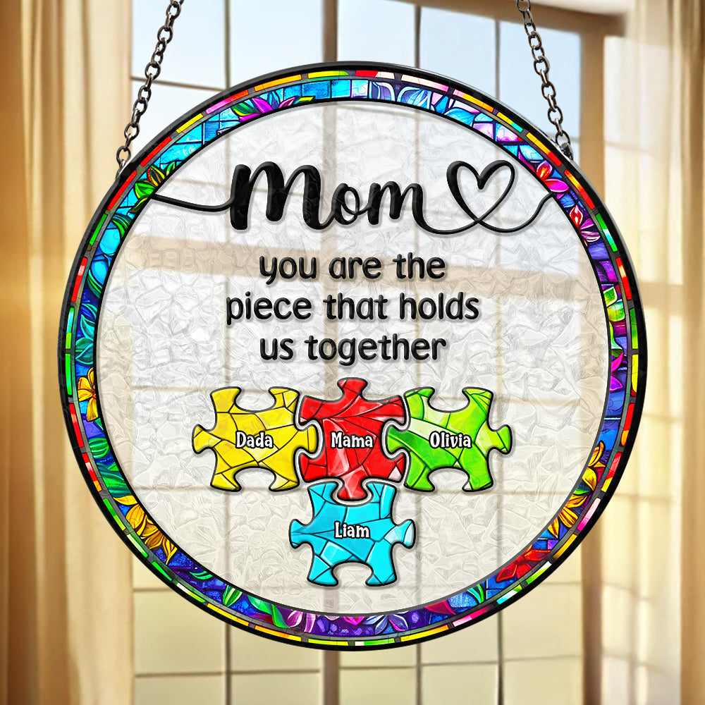 Puzzle Stained Glass - Personalized Gifts For Mom 02ACDT240325-Homacus